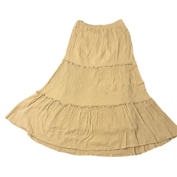 Sim & Sam tiered maxi skirt in beige/peach color size S - Picture 8 of 14